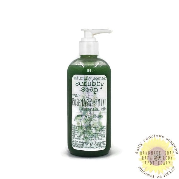 Rosemary Mint Liquid Scrubby Soap (12 oz)