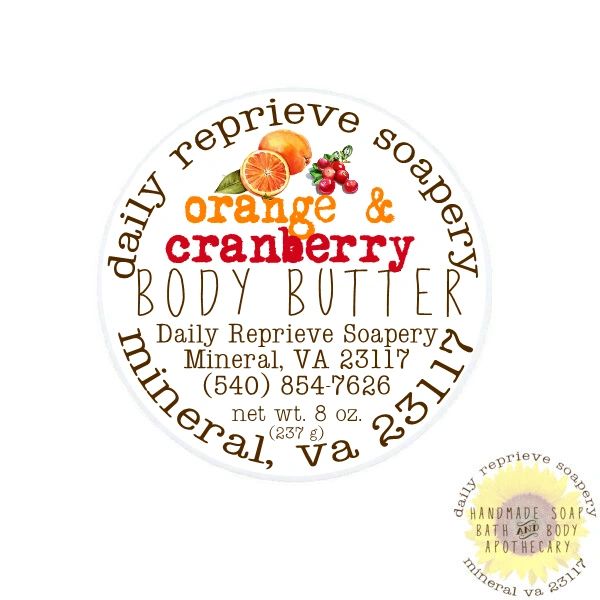 Orange & Cranberry Body Butter (8 oz)