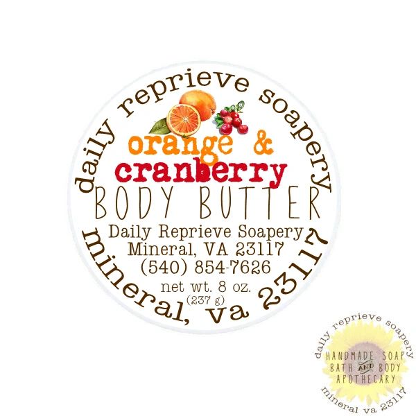 Orange & Cranberry Body Butter (8 oz)