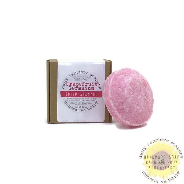 Solid Shampoo - Pink Grapefruit & Rose Geranium