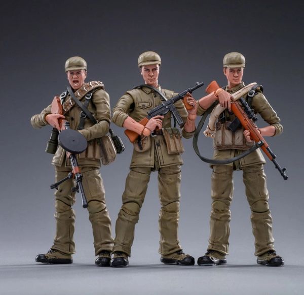 Joy Toy Chinese People’s Volunteer Army (Spring Uniform) 1/18 Scale Action Figure 3-Pack