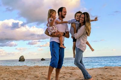 portrait de famille à Warwick Long Bay beach, Bermudes