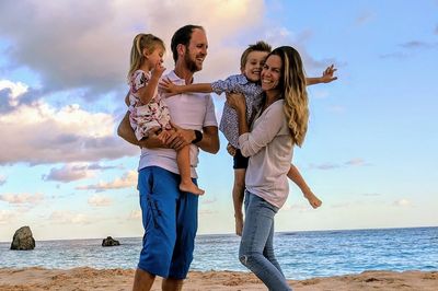 Family picture on Warwick long bay beach, Bermuda