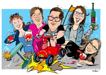 Jannali mothers group caricatures birthday present