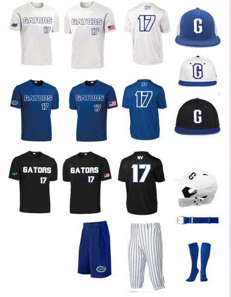 NV Gators Baseball Uniform Package