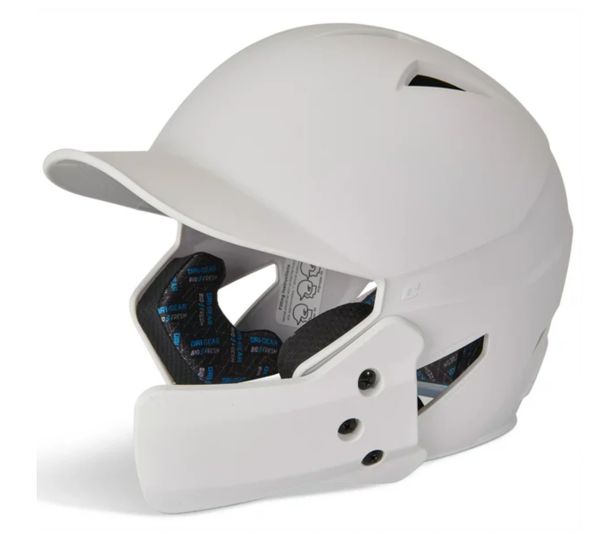 Champro White Batting Helmet with Jaw Guard