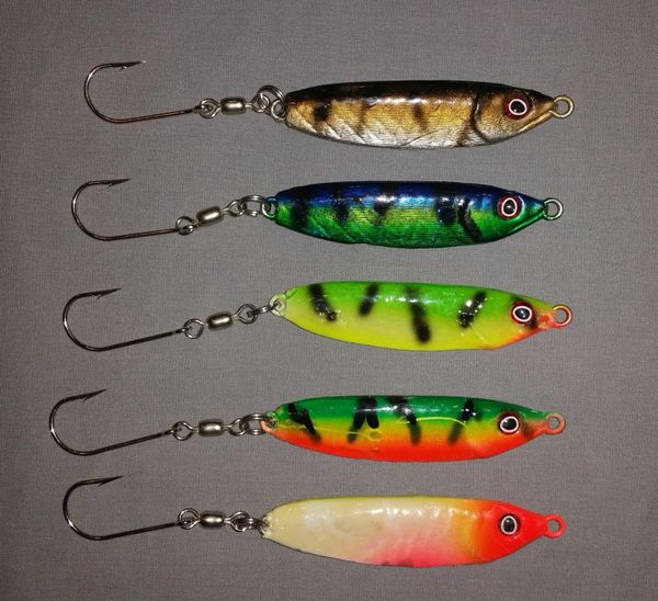 Custom Painted 2 oz. Crippled Herring Jigs Ken's Custom Tackle Co.
