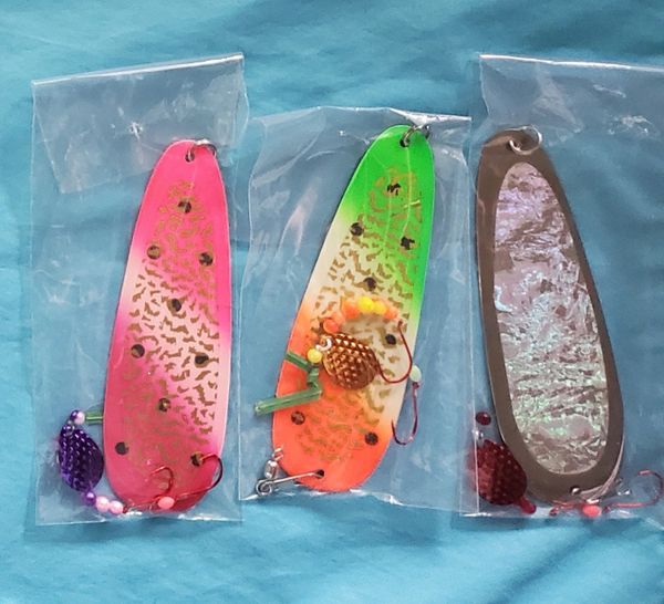 Large Trolling Thin Dodger 3 Pro Pack w/Spinners Ken's Custom Tackle Co.