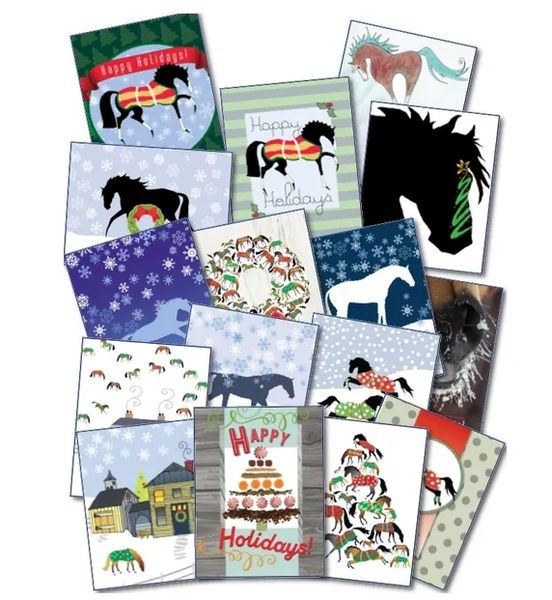 50 Christmas Card Pack 50 BestSelling Assorted Horse Christmas Cards