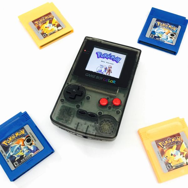 Gameboy Colour - Clear Black Red Buttons BACKLIT IPS