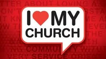 I love my church sign with a red heart.