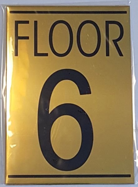 HPD FLOOR NUMBER SIX (6) SIGN (ALUMINUM SIGN,SIZE 5.75''X4'',NYC) | HPD ...