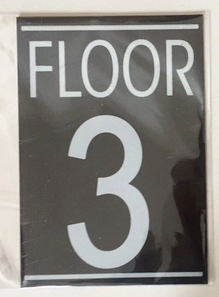 HPD SIGN: FLOOR NUMBER THREE (3) SIGN (ALUMINUM,SIZE 5.75''X4'') | HPD ...