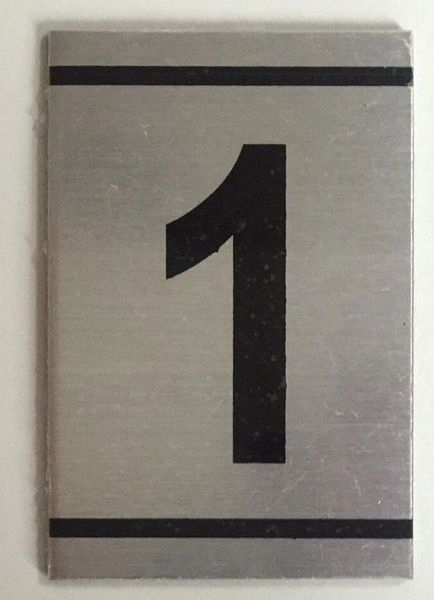 DOB SIGN: NUMBER ONE SIGN - 1 SIGN – BRUSHED ALUMINUM (2.25X1.5)