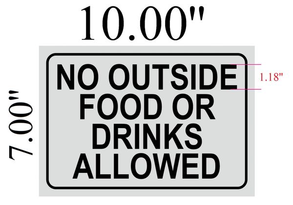 No Food or Drink Glass Decal Signs, SKU: LB-2898