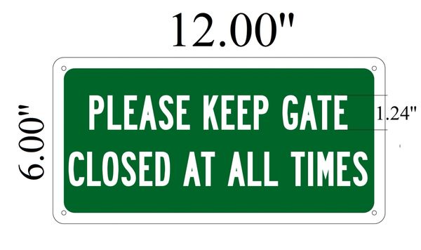 KEEP GATE CLOSED SIGN (6X12 ALUMINUM SIGN TO USE IN NYC BUILDING) | HPD ...