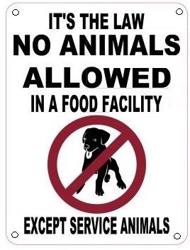 NO ANIMALS ALLOWED IN A FOOD FACILITY SIGN (ALUMINUM SIGN) | HPD ...