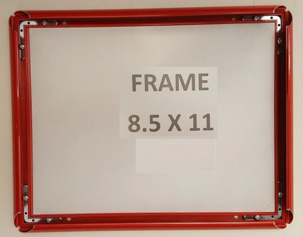 Red Snap Poster Frame/ Picture Frame / notice frame 8.5 x 11 Fron