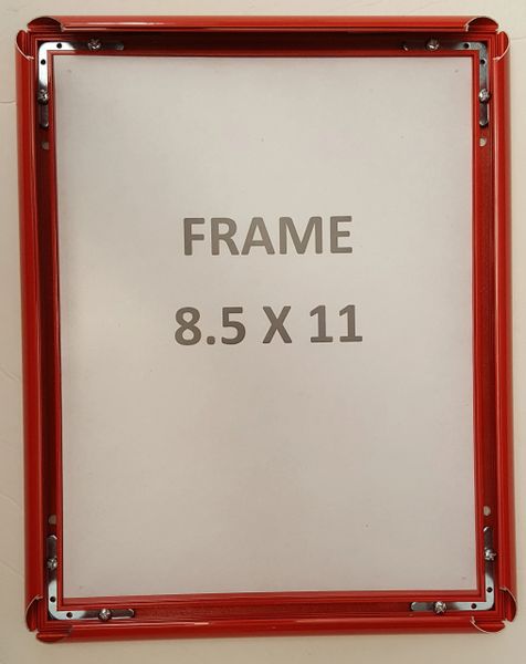 Red Snap Poster Frame/ Picture Frame / notice frame 8.5 x 11 Fron