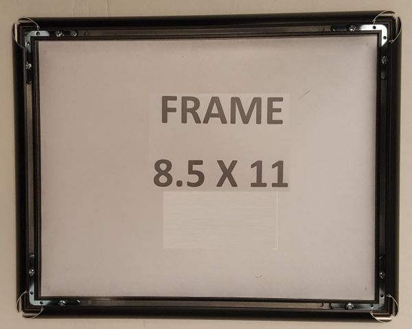 Black Snap Poster Frame/ Picture Frame / notice frame 8.5 x 11 Fr