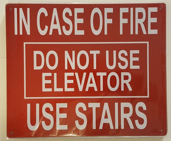 IN CASE OF FIRE USE STAIRS DO NOT USE ELEVATOR SIGN (NYC SIGN) | HPD ...