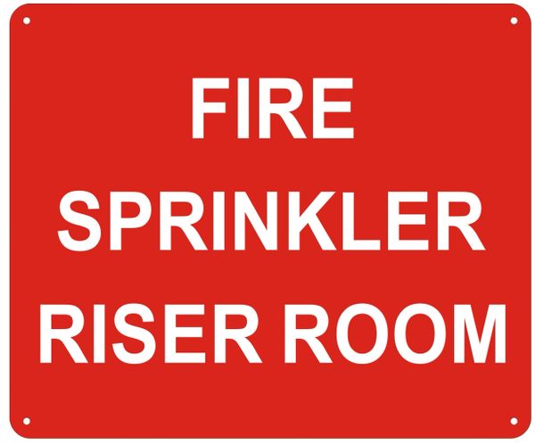 Fire Sprinkler Riser Room 12" x 9" ALUMINUM SPRINKLER SIGN 