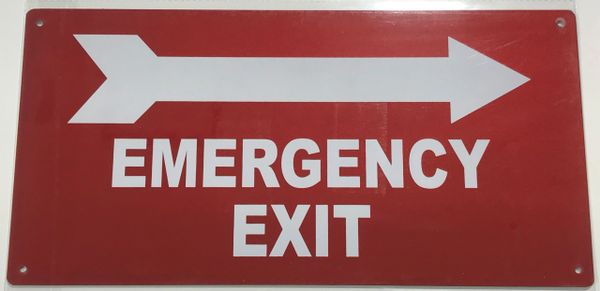 HPD SIGN: EMERGENCY EXIT SIGN (NY ALUMINUM SIGN WITH RIGHT ARROW) | HPD ...