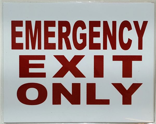 HPD SIGN: EMERGENCY EXIT ONLY SIGN (HEAVY DUTY ALUMINUM SIGN 4X5) | HPD ...
