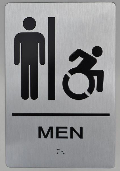 Men's Restroom Door Sign with Male Symbol - ADA & California Title 24 – ADA  Sign Depot