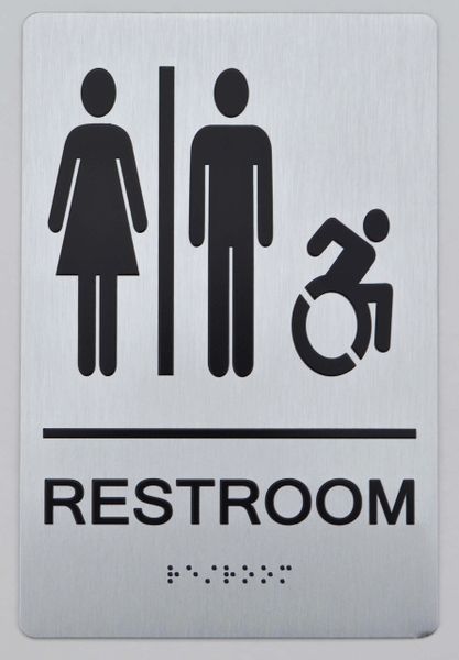 Unisex Accessible Restroom Ada Signs The Sensation Line Hpd Signs The Official Store