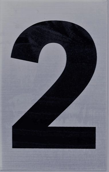 DOB SIGN: NUMBER ONE SIGN - 1 SIGN – BRUSHED ALUMINUM (2.25X1.5)