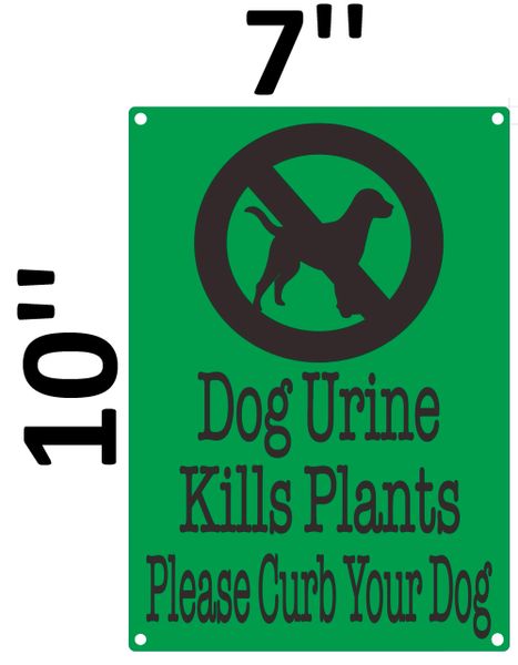 HPD SIGNDOG URINE KILLS PLANTS CURB YOUR DOG SIGN (ALUMINUM SIGN) | HPD