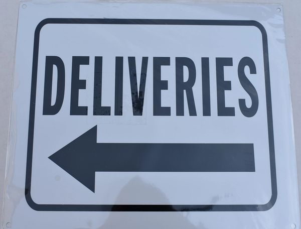 HPD SIGN:DELIVERIES GO LEFT SIGN (ALUMINUM SIGNS FOR USE IN NYC) | HPD ...