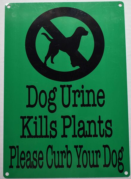 HPD SIGNDOG URINE KILLS PLANTS CURB YOUR DOG SIGN (ALUMINUM SIGN) | HPD