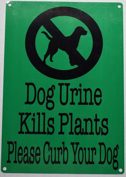 HPD SIGNDOG URINE KILLS PLANTS CURB YOUR DOG SIGN (ALUMINUM SIGN) | HPD