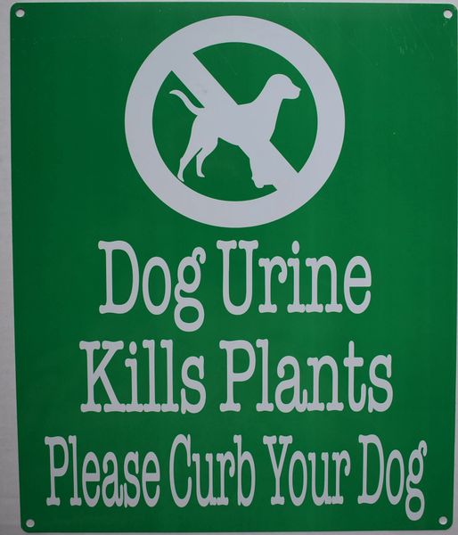 HPD SIGN:DOG URINE KILLS PLANTS SIGN (HPD ALUMINUM SIGNS FOR NYC) | HPD