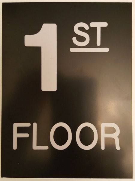 Floor number 1 sign Engraved Plastic | HPD SIGNS - THE OFFICIAL STORE