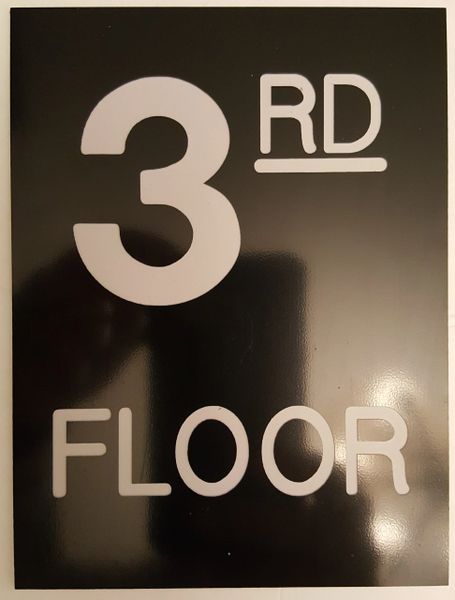 Floor Number Engraved Plastic 