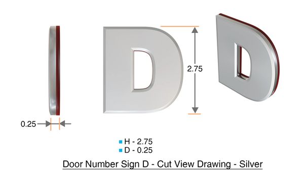 DOB SIGNS: 1 SIGN– SILVER (PLASTIC NUMBERS FOR MAIL BOXES IN NYC)