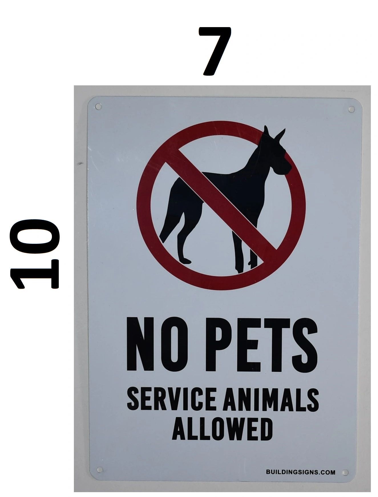 HPD SIGN:NO PETS SERVICE ANIMALS ALLOWED SIGN (ALUMINUM HPD SIGN) HPD