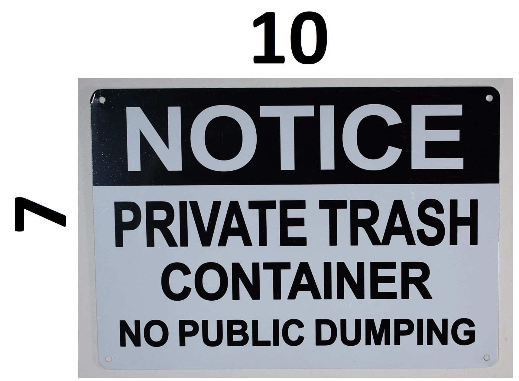 HPD SIGNS NOTICE PRIVATE TRASH CONTAINER NO PUBLIC DUMPING SIGN HPD