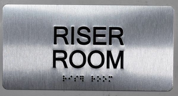 Riser Room ADA Sign Aluminium, Brush Silver,Size 5X7 The Sensation line