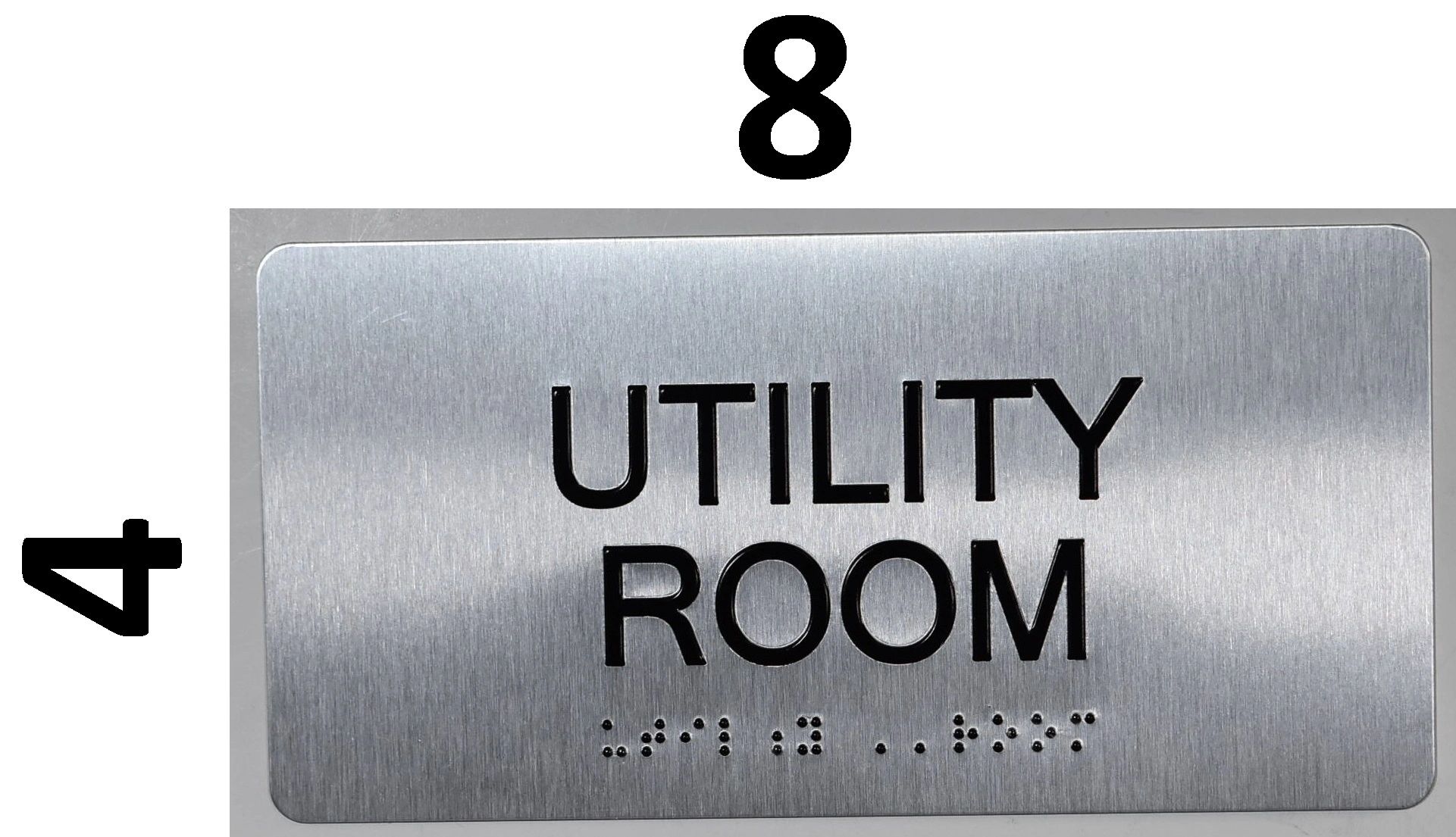 Utility Room Sign Braille Aluminum Signs 4x8 The Sensation Line