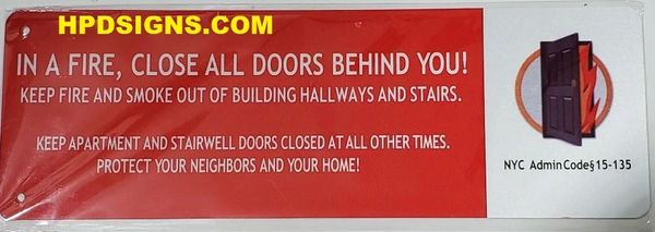 Satin Stainless Steel Door Sign Fire Door Keep Shut