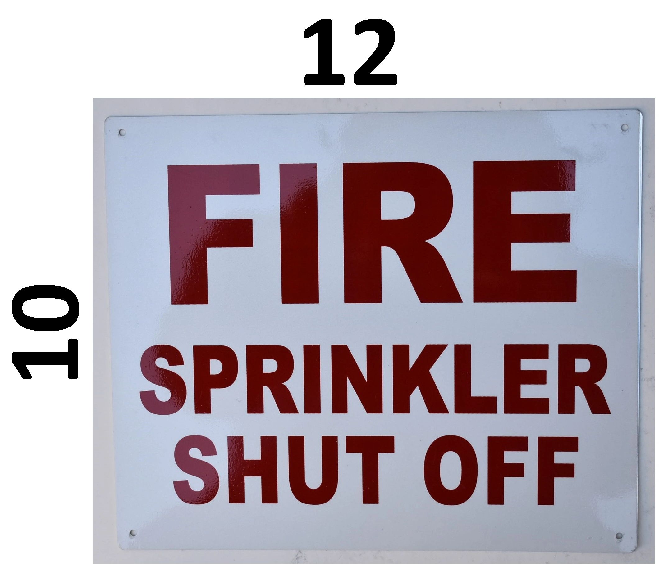 HPD SIGNS: FIRE SPRINKLER SHUTOFF SIGN (THE ALUMINUM HPD SIGNS) | DOB