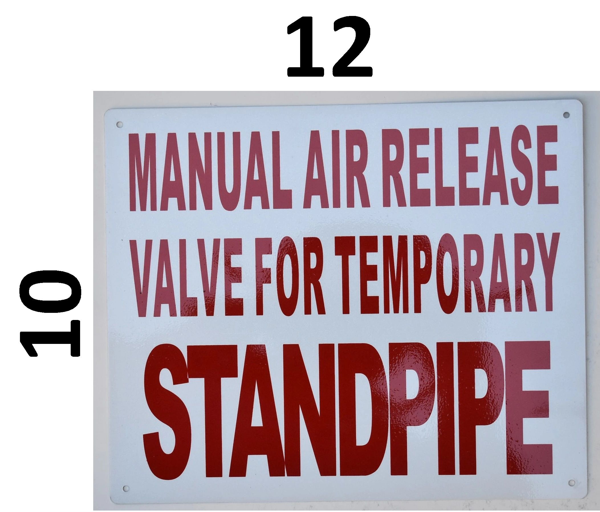 HPD SIGNS: MANUAL AIR RELEASE VALVE FOR TEMPORARY STANDPIPE SIGN | DOB