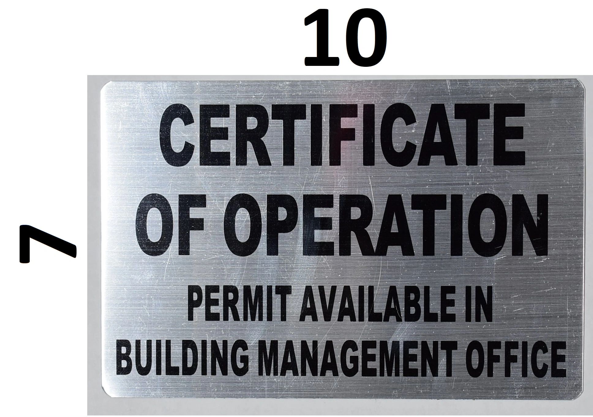 NYC DOB INSPECTION CERTIFICATE ON FILE IN BUILDING OFFICE SIGN DOB