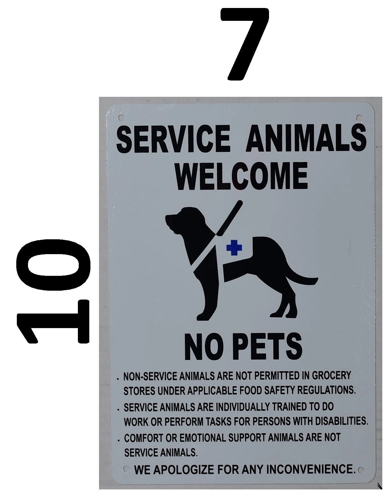 HPD SIGNS:SERVICE ANIMALS WELCOME NO PETS SIGN (ALUMINUM SIGNS) | HPD SIGNS - THE OFFICIAL STORE