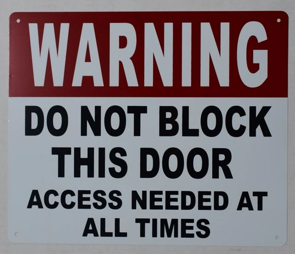 OSHA Sign - NOTICE Please Do Not Block Door - Enter / Exit