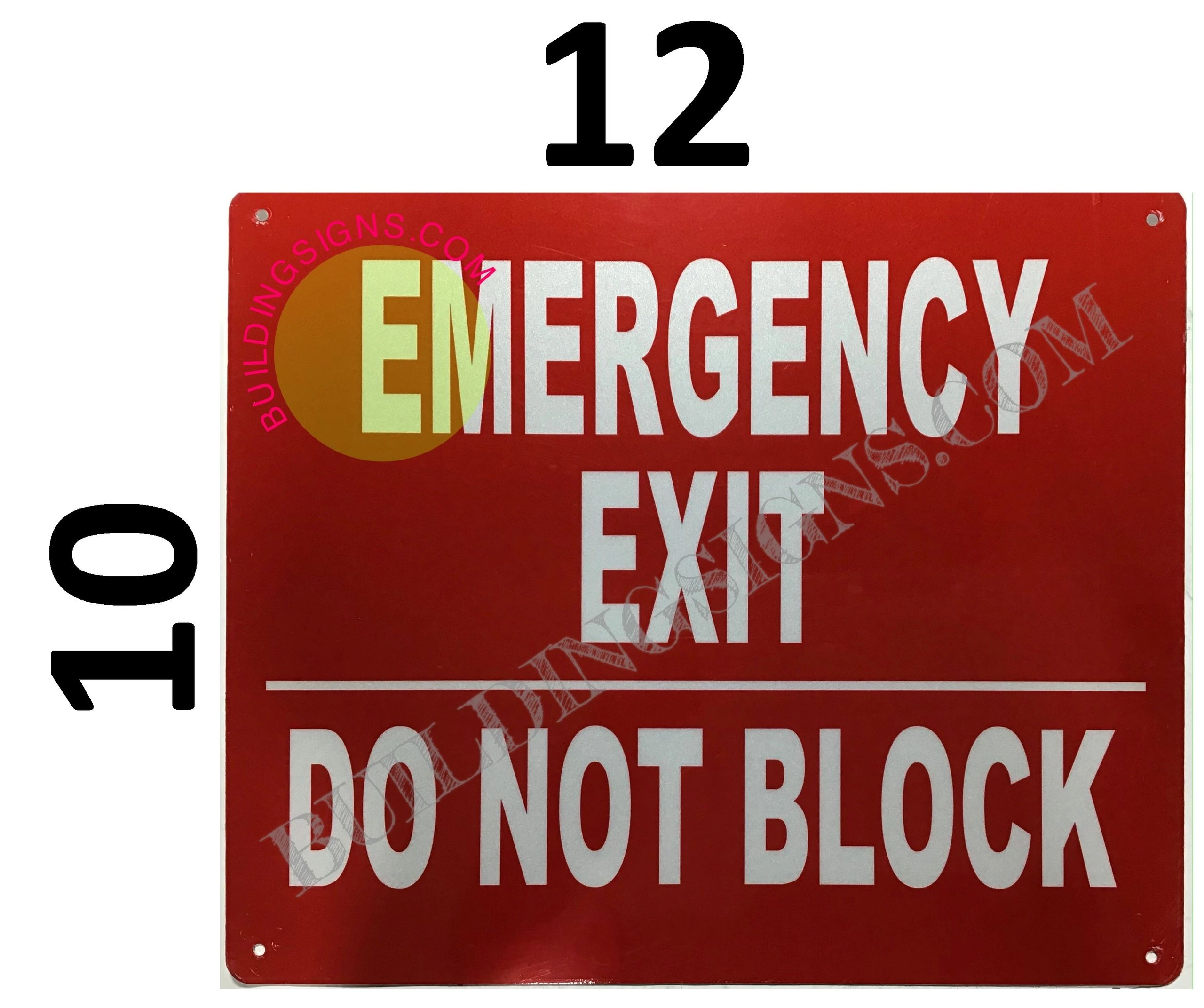 Hpd Signemergency Exit Do Not Block Sign The Aluminum Hpd Sign Dob Signs Nyc Your Official 7650